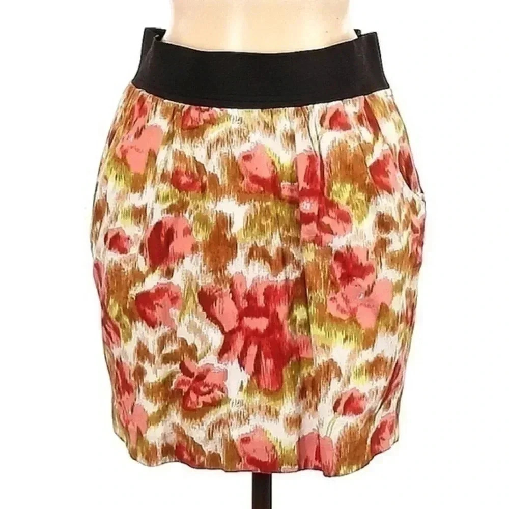 Jack by BB Dakota | Floral Watercolor Bubble Mini Skirt Size Medium M
